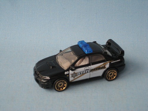 Matchbox Subaru Impreza WRX voiture de police patrouille d'État jouet noir modèle voiture - Photo 1/1