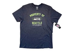 SEATTLE SEAHAWKS Blue Cotton '47 NFL FOOTBALL T-SHIRT Fan Gym Gear Men XXL New!