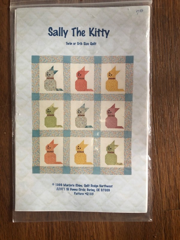 Sally The Kitty Twin Or Crib Size Quilt Pattern Q103