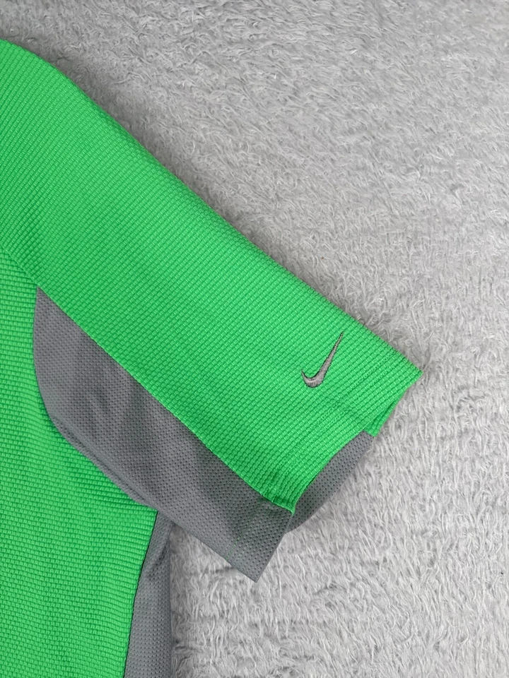 VINTAGE Nike Cycling Jersey Adult Large Green 1/2 Zip Short Sleeve Spheredry - Image 2 of 4