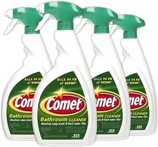 Comet Bathroom Cleaner Spray 32oz Pack of 4, Removes Scum, Packaging May Vary