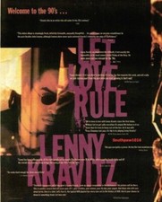 1989 Lenny Kravitz "LET LOVE RULE" Album Release Music Industry Promo Reprint Ad