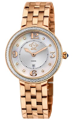 Two-Tone Silver & Rose Gold Diamond Women\'s Bracelet Watch - GV2 Gevril Verona GV2 Verona Diamond - Gevril main image 2
