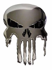 The Punisher Skull Logo Silvertone Enamel Metal Belt Buckle