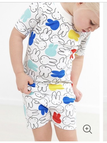 NWT Hanna Andersson Miffy Easter Bunny short John Pajama set 130 (8t) - Picture 3 of 4
