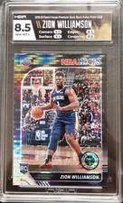 2019-20 Zion Williamson NBA Hoops Premium Black Pulsar Prizm ROOKIE HGA GRADED