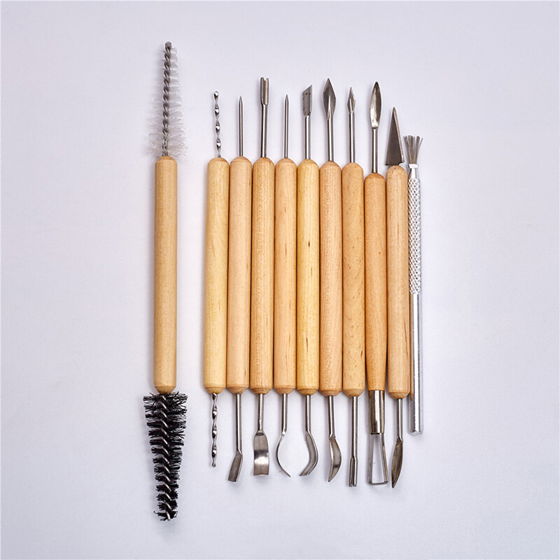 11Pcs pottery clay Tools set molding Wax Carving Sculpture Ceramic