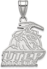 10K White Gold The University of Texas at El Paso Large Pendant LogoArt 1W006UTE