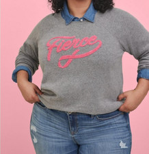 Torrid BCA Fierce Fleece Cozy Crew Neck Raglan Sweatshirt 3 3X 22-24 D94334