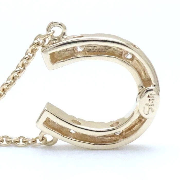 Collar De Herradura De Joyería Star 5P Diamante K18YG Colgante De Oro Amarillo - Imagen 4 de 4