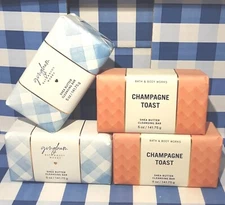 4 Bath And Body Works Body Soaps 2 Gingham and 2 Champagne Toast
