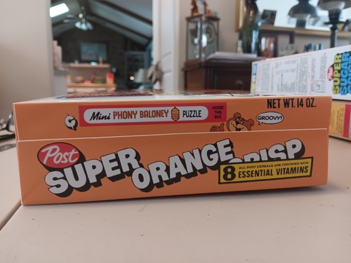 1972 Post Super Orange Crisp Box. 🌟PHONY BALONEY 🌟REPRODUCTION🌟 - Picture 6 of 6