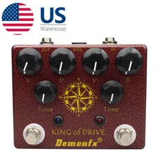 Genuine Demonfx King Overdrive Guitar Effect Pedal Boost Distortion Drive 4 DIP
