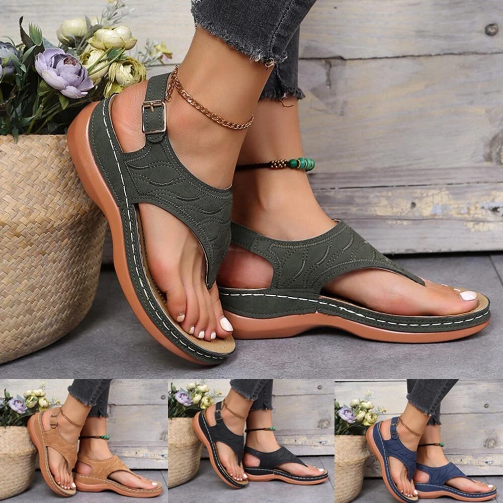 Sandales d t pour femmes coin bas mules pantoufles bout