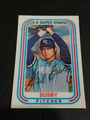 STEVE BUSBY KANSAS CITY ROYALS 1976 KELLOGG'S 3-D #33 CENTERED WITH CRACKS 