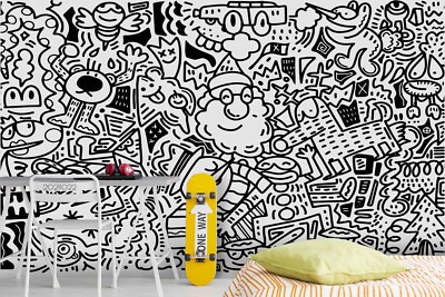 3D Christmas Graffiti Wallpaper Wall Murals Removable Wallpaper