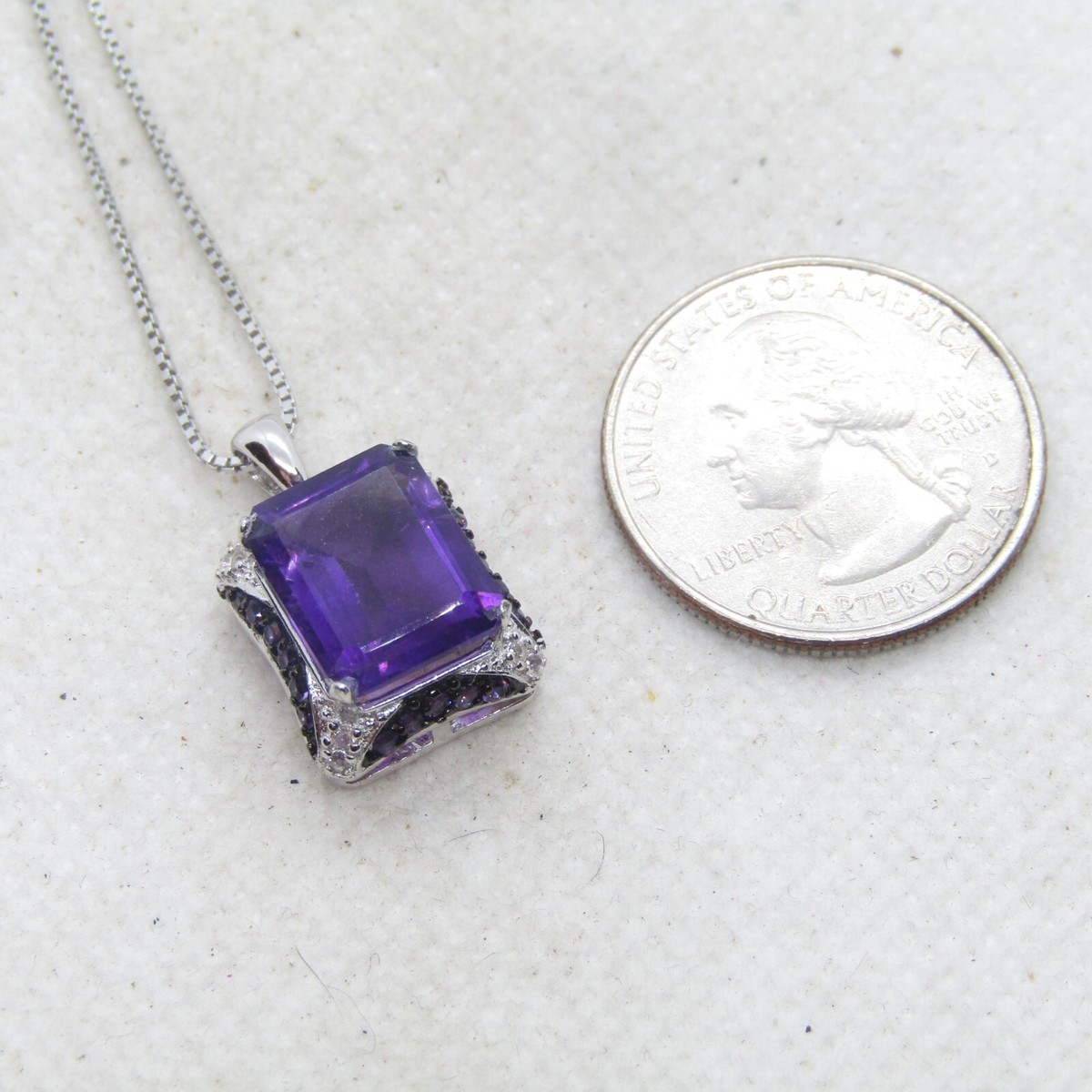 JZ China Sterling Silver 925 Purple & White Cubic Zirconia