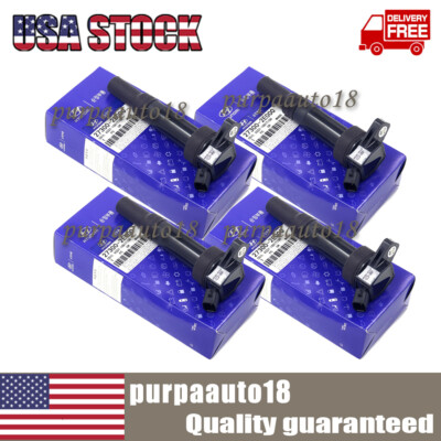 4PC For 2001-2017 Hyundai Elantra Kia Soul Forte UF651 Ignition Coil 27300-2E000
