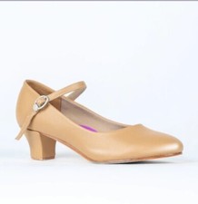 Russian Pointe Kitri 1.5 Character Shoes Size 5.5 Tan NIB Dance Heel Strap