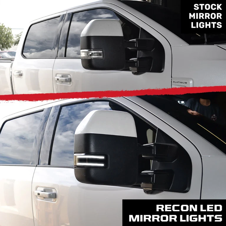 Recon White LED Scanning Smoked Mirror Lights For 2017-2019 Ford Super Duty - Image 4 of 4