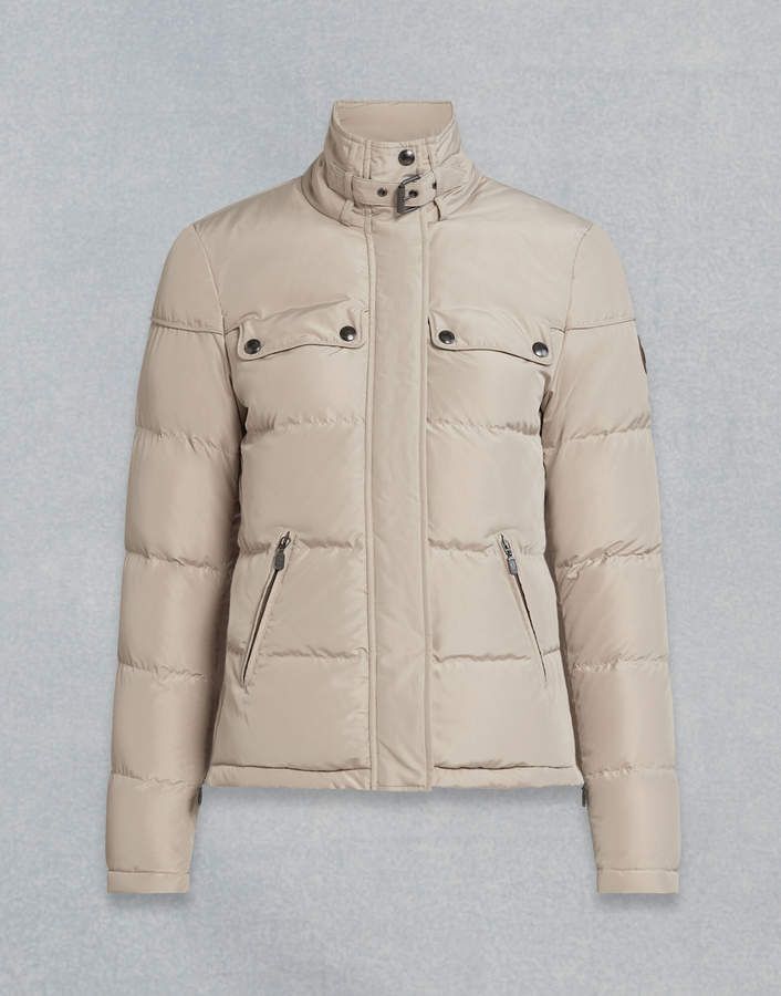 Belstaff Womens Slope Jacket Light Sand Padded Puffer 10UK IT42 RRP £450