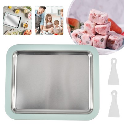 Eisplatte zum eis Machen Rolled Ice Cream Maker Ice Rolls Eis Platte 2 Spateln