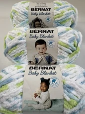 Bernat Baby Blanket Super Bulky Yarn Lot of 3~3.5oz Skeins Funny Prints 03233