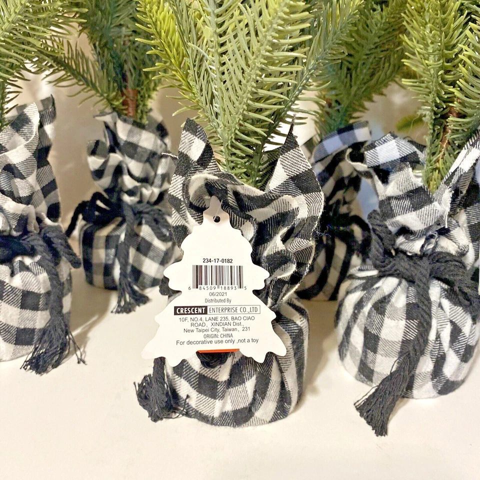 Small Green Tree With Fabric Weighted Base - Box Of 8 Crafts Christmas Decor - Image 3 of 4