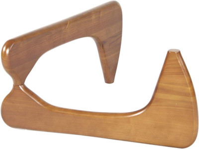 Mid Century Modern Triangle Coffee Table Legs - Solid Wood Base (Light Walnut)