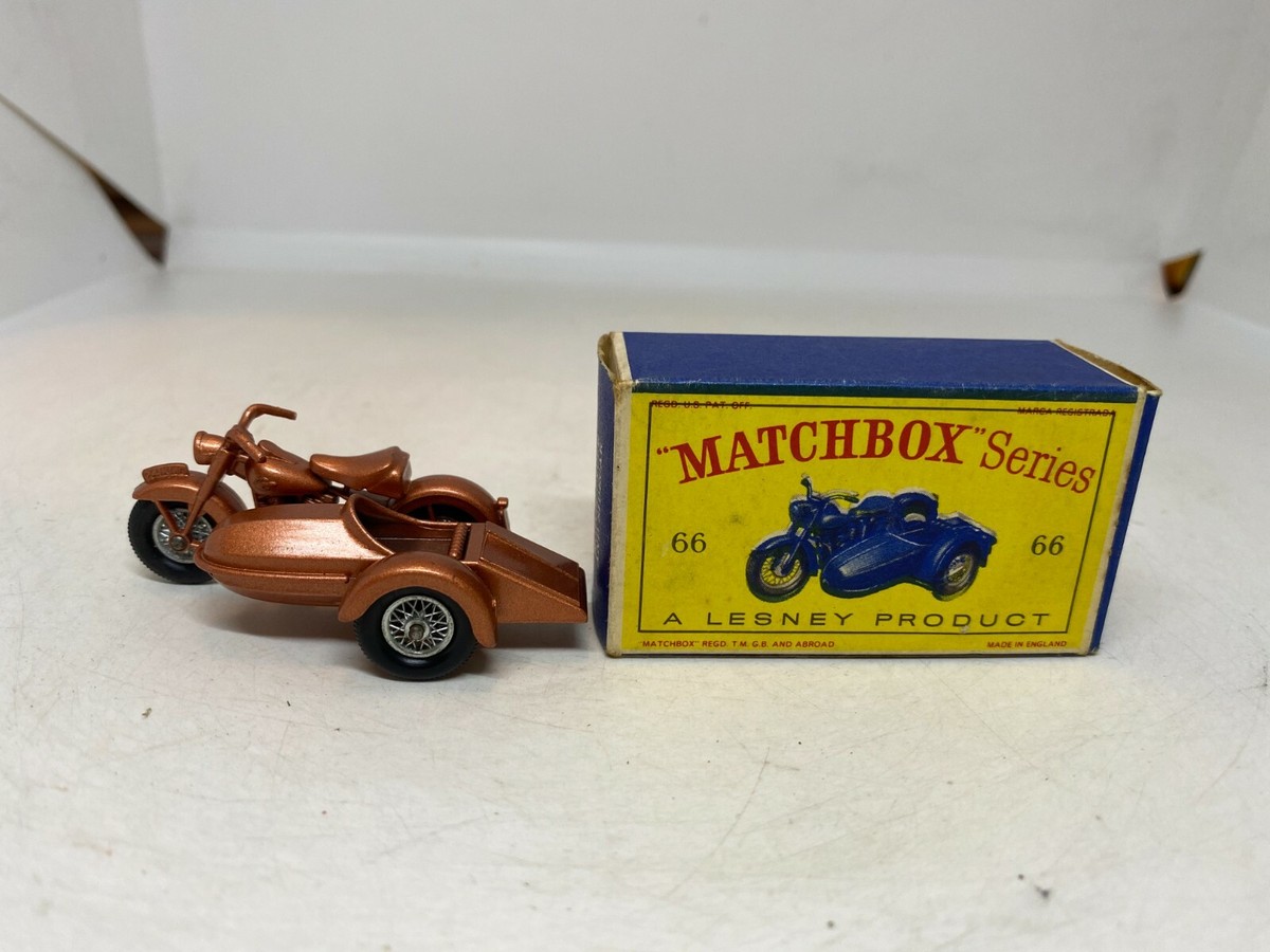 Matchbox Lesney 1-75 Series 66B Harley Davidson Motorcycle Sidecar Boxed