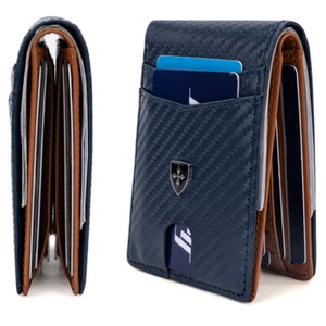 Men RFID Blocking Wallet Slim Card Holder Leather Bifold Minimalist Front Pocket