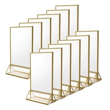 12pack 5 X 7 Clear Acrylic Wedding Table Number Holder Stands With Gold Borders 