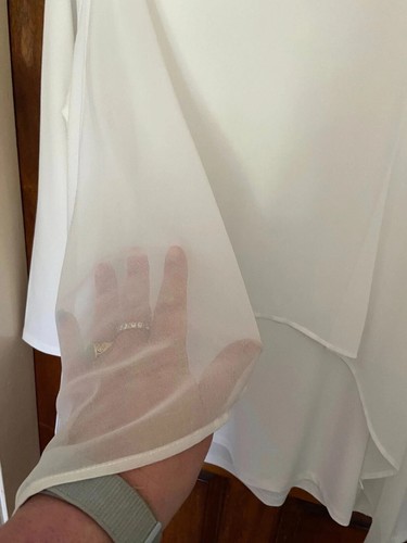 Marla Wynne chiffon overlay long sleeved top size medium colour is cloud - Picture 10 of 10