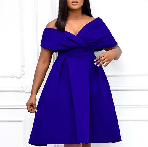 Women Bow Ruched A line Pleated Dress Cap Sleeve Lapel Elegant Party Midi Dress