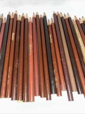 Lot 36 Crazart Prang Crayola Colored Pencils browns BULK Some Used New Mixed 7 