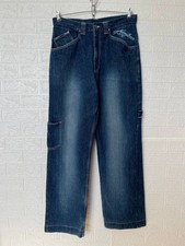 VTG 90s Karl Kani Carpenter Jeans Size 32x32 Blue Denim Embroidered Loose Baggy