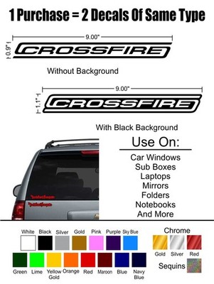 3 Crossfire Car Audio Vinyl Decal / Sticker For Car, Bumper, Sub Box, More
