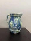 J.W. McCoy Majolica Pitcher RARE 1904 Carnelian Blended Glaze Fleur De Lis - "B"