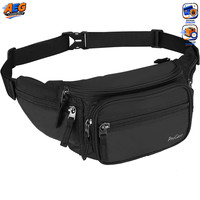 Bauchtasche Wasserdicht Klein Nylon Fanny Pack Mit 6 ReißVerschlusstaschen