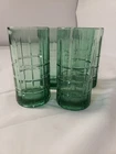 SET OF 4 VINTAGE*TARTAN PLAID GREEN* Tumbler/Iced Tea Glass/ 16oz/Anchor Hocking