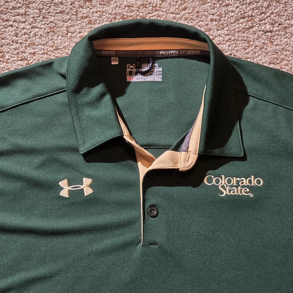 Colorado State Rams Shirt Mens 3XL NCAA Football Under Armour HeatGear Polo - Image 2 of 4