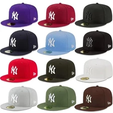 BOXED Men's New York NYY MLB Yankees Basic 59FIFTY Fitted Cap 5950 Baseball Hat