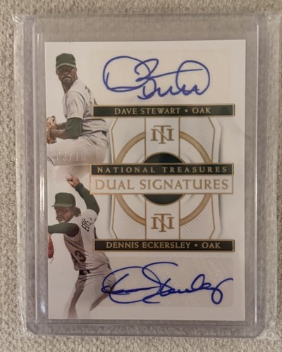 2021 Dave Stewart/ Dennis Eckersley National Treasures Dual Signatures Auto 3/15