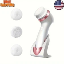 3-in-1 Electric Facial Cleansing Brush Set | Waterproof Rechargeable Face Scrubb
