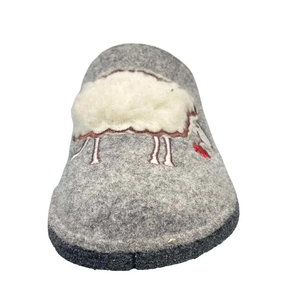 TOFEE Damen Hausschuhe Wollfilz Schaf Filzsohle Pantolette hellgrau 36-42 - Bild 2 von 4