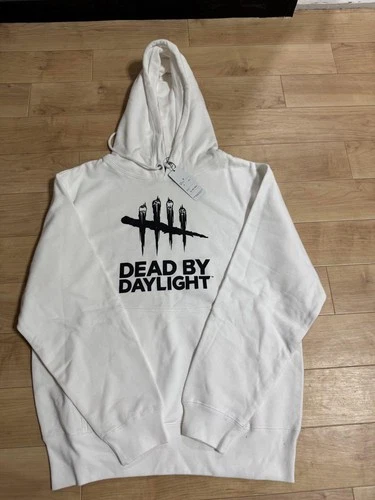 Dead by Daylight Hoodie White Official Logo Pullover Sweatshirt Size M Cotton