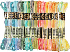 18 Pcs Friendship Bracelet String, Rainbow Embroidery Floss, Numbered Cross Stit