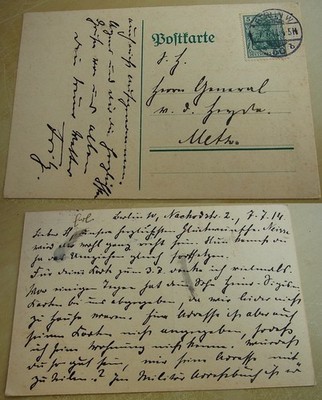 PK BERLIN 1914: Hauptmann a.D. Otto FRITZE (1851-1914) an Hermann von der HEYDE