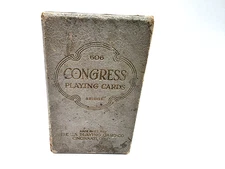 Antique 1920's Congress 606 Playing Cards, Yellow, Birds