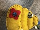 Vintage Handmade Felt Beehive Bee Skep Hanging Ornament Primitive Folk Art Decor — photo 4